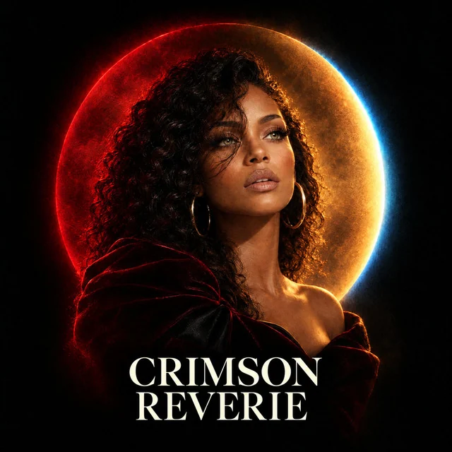 Official Richie Mille single cover, featuring AMirah before a red and gold eclipse
